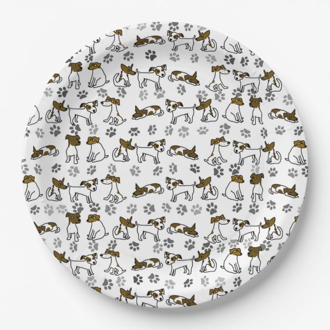 Pratos de Papel Jack Russell (Frente)