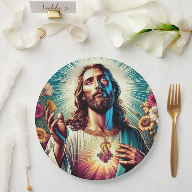 Pratos de papel Jesus! (Casamento)