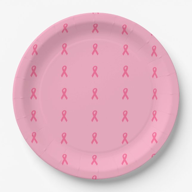 Pratos de Papel "Laço Rosa" (Frente)