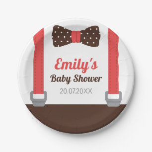 Pratos de Papel Little Man Bowtie Baby Boy Shower