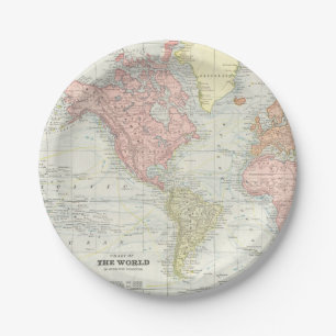 Pratos de Papel Mapa Mundial
