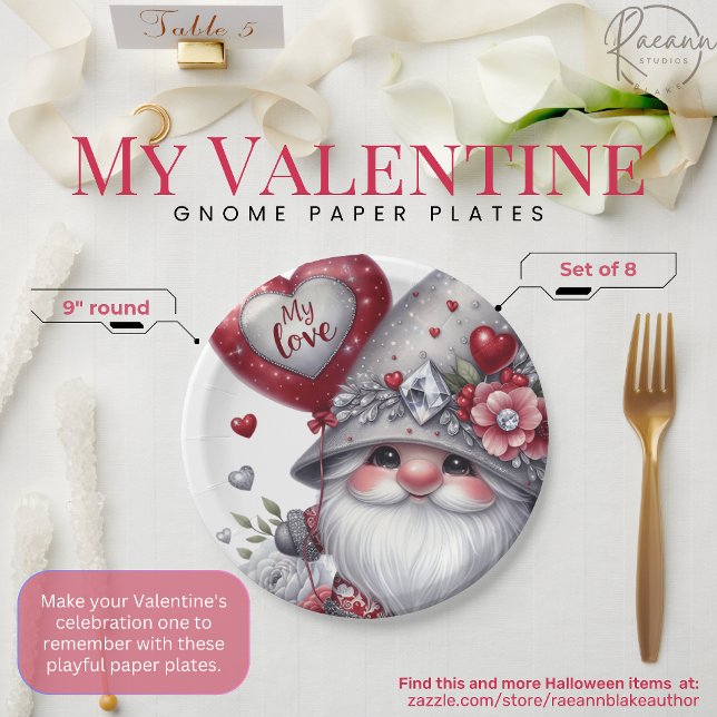 Pratos de Papel Meus Amores Gnomo (Criador carregado)