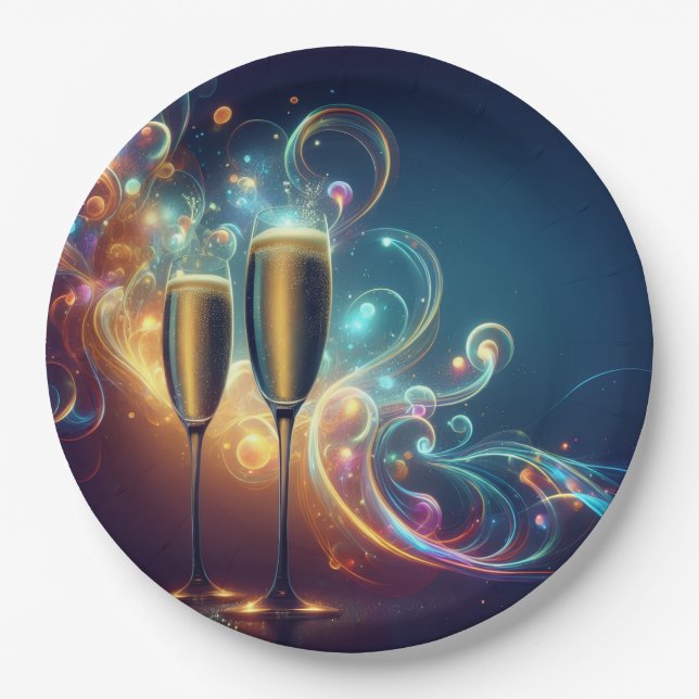 Pratos de Papel Midnight Toast (Frente)