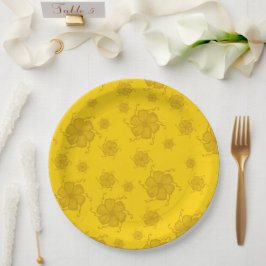 Pratos de Papel Monocromáticos FTF em Amarelo para