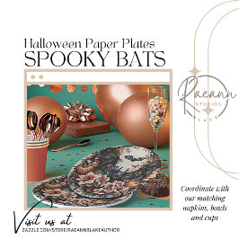 Pratos de Papel Morcegos Assustadores de Halloween