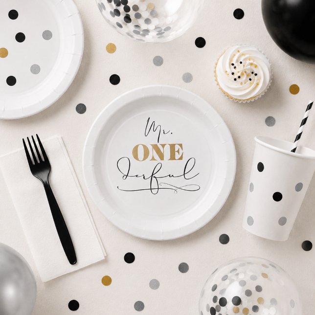 Pratos de Papel Mr. Onederful (Mr. Onederful Paper Plates)