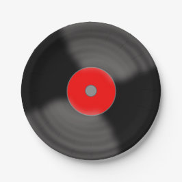 Pratos de Papel Música de Vinil Retrô dos Anos 50