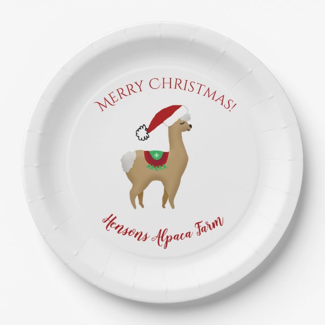 Pratos de Papel Natal Alpaca (Frente)