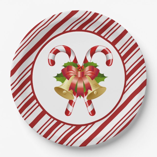 Pratos de Papel Natal Cana de Açúcar (Frente)