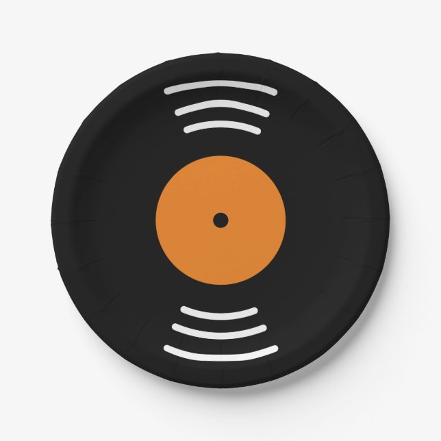 Pratos de papel novidade disco de vinil para festa (Frente)