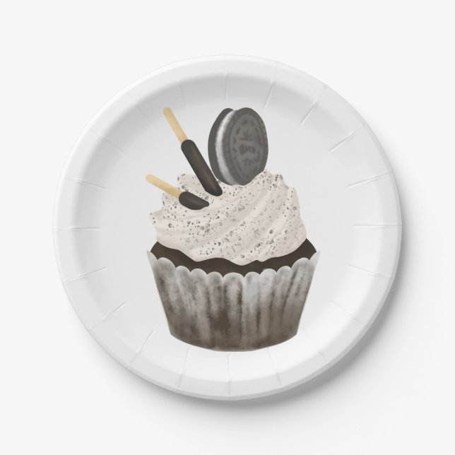 Pratos de Papel, Oreo Birthday Cupcake  (Frente)