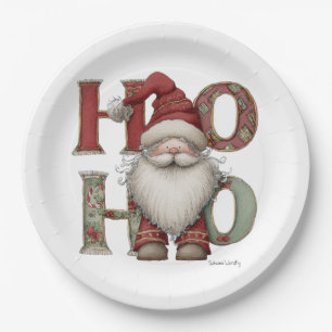 Pratos de Papel Papai Noel HO HO HO Caprichosos