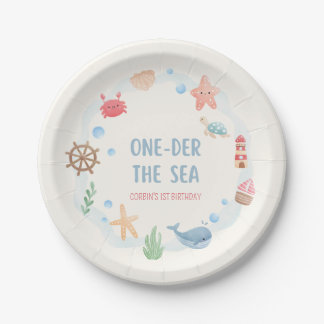 Pratos de papel para 1º aniversário Oneder the Sea