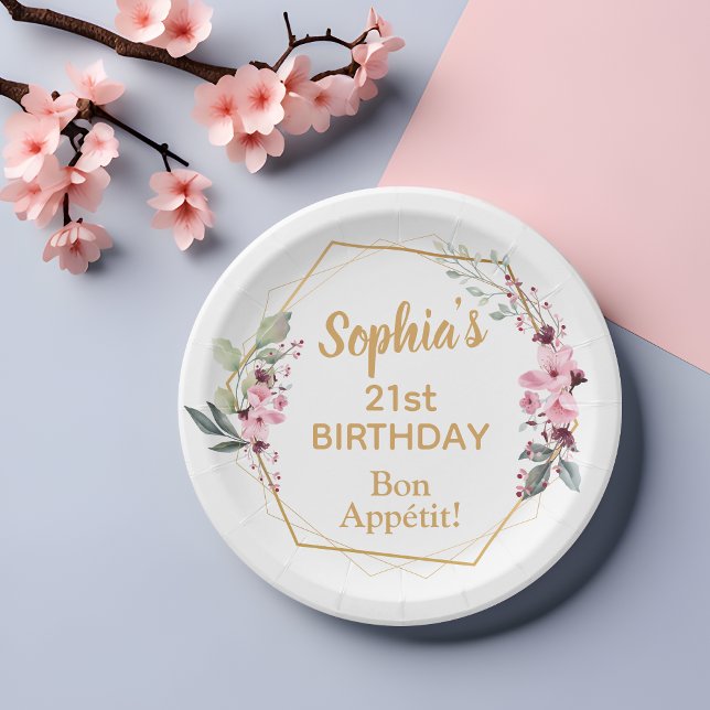 Pratos de Papel para Aniversário de 21 Anos com Ce (Elegance on Your Plate, Bliss on Your Budget! 🌸💛)