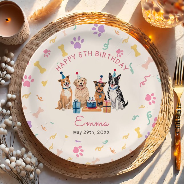 Pratos de papel para aniversário de meninas com la (Criador carregado)