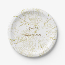 Pratos de Papel para Bolo de Noiva Floral Botânico