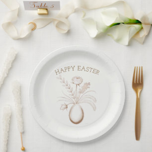 Pratos de Papel para Brunch de Páscoa Botânico Ele