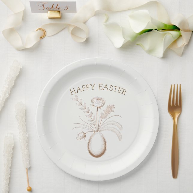 Pratos de Papel para Brunch de Páscoa Botânico Ele (Casamento)