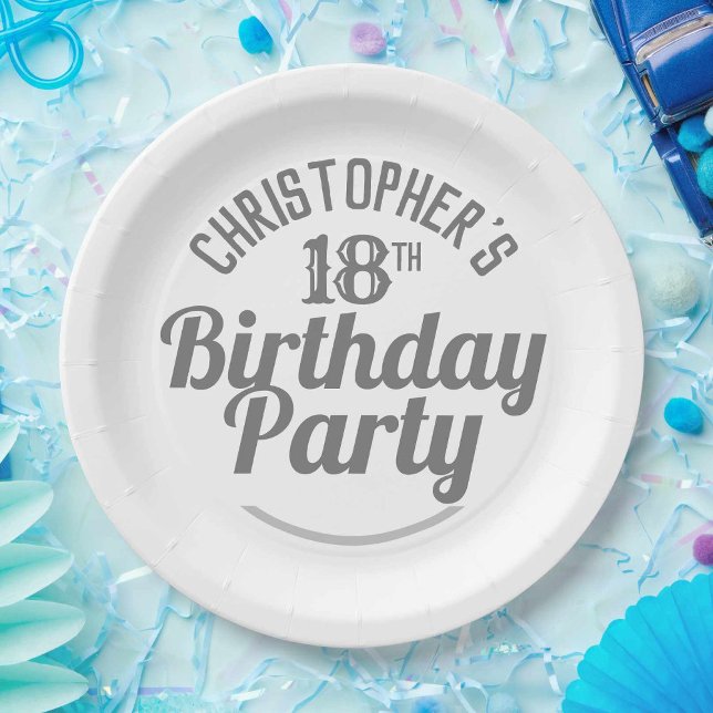 Pratos de papel para celebração de 18 anos (Criador carregado)