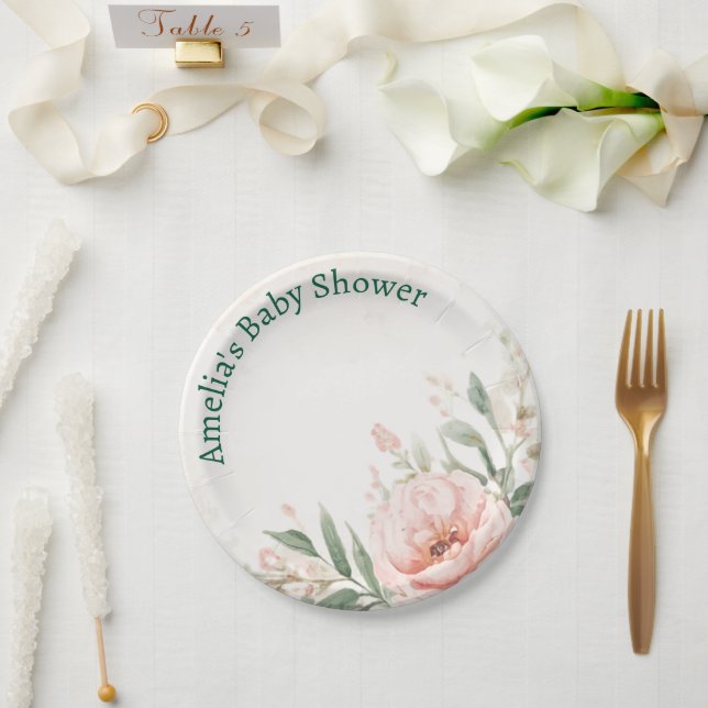 Pratos de Papel para Chá de Bebê Coelhinho (Casamento)