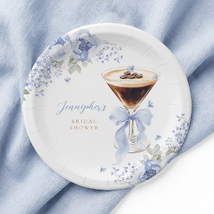 Pratos de Papel para Chá de Noiva com Martini Flor