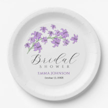 Pratos de papel para chá de noiva de lírio de lava