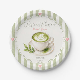 Pratos de Papel para Chá de Noiva Matcha Ela Encon