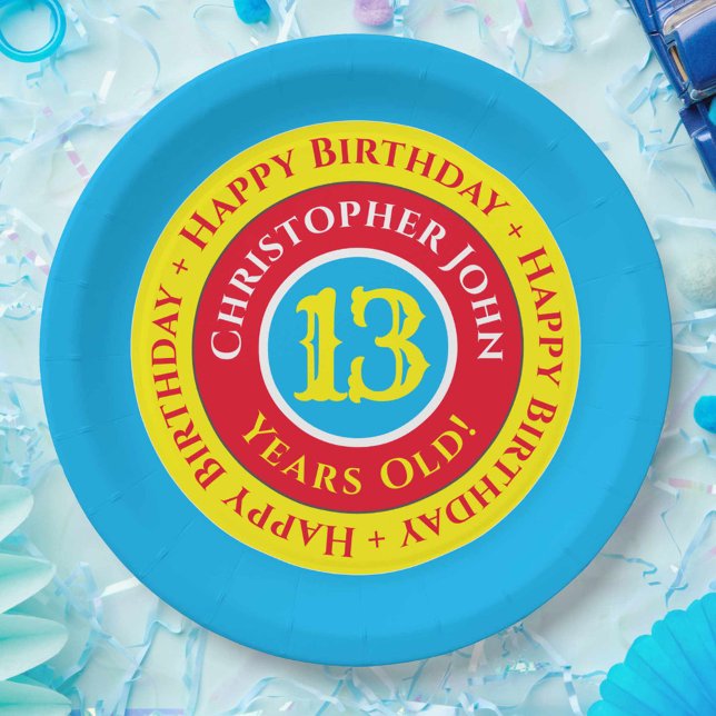 Pratos de papel para festa de 13º aniversário (Criador carregado)