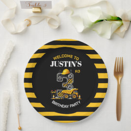 Pratos de papel para festa de 3 anos com tema de C