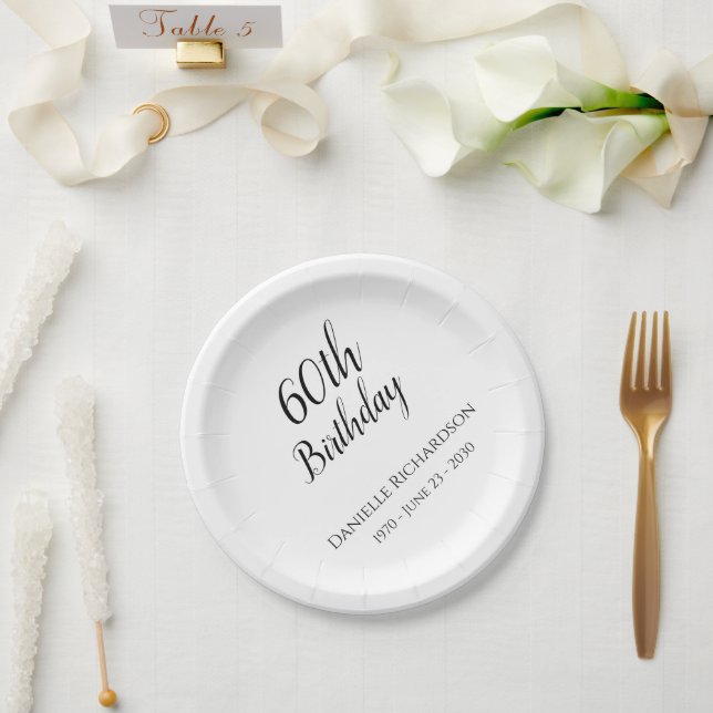 Pratos de Papel para Festa de 60 Anos (Casamento)