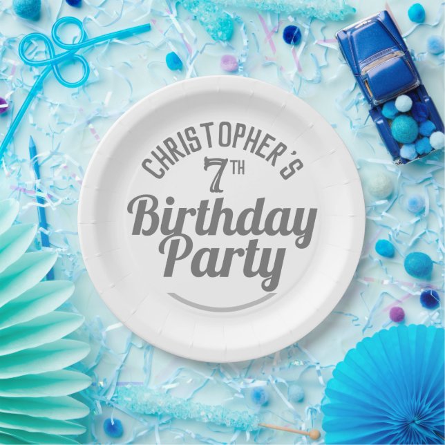 Pratos de papel para festa de 7º aniversário (Festa)