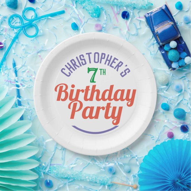 Pratos de papel para festa de 7º aniversário (Festa)