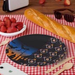 Pratos de Papel para Festa de Abóbora de Halloween