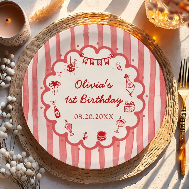 Pratos de papel para festa de aniversário com list (Criador carregado)