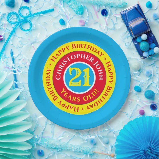 Pratos de Papel para Festa de Aniversário de 21 An (Festa)
