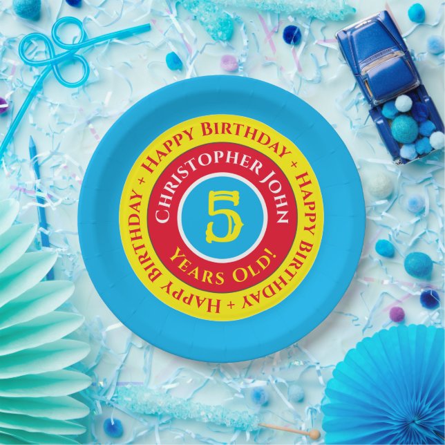 Pratos de Papel para Festa de Aniversário de 5 ano (Festa)