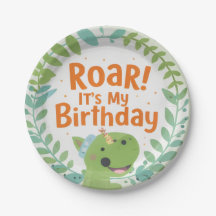 Pratos de papel para festa de aniversário do dinos
