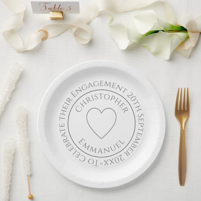 Pratos de Papel para Festa de Celebração de Noivad (Casamento)