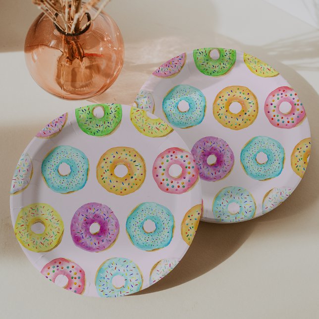 Pratos de Papel para Festa de Donut (Donut Party Paper Plates)