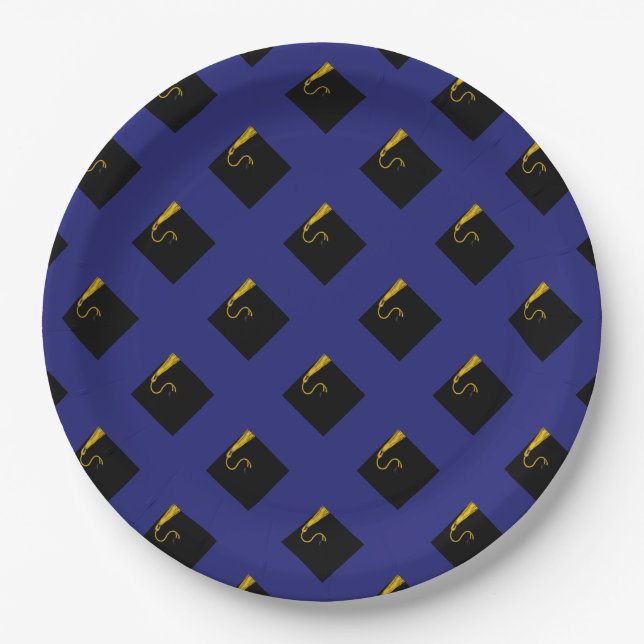 Pratos de Papel para Festa de Formatura Azul (Frente)