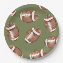 Pratos de papel para festa de futebol em aquarela