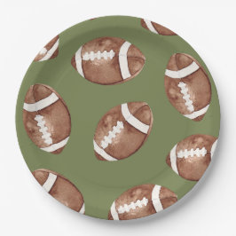 Pratos de papel para festa de futebol em aquarela