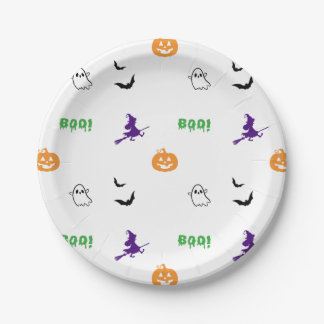 Pratos de papel para festa de Halloween da Spooky