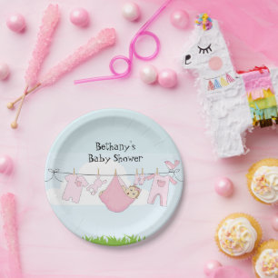 Pratos de Papel para Festa de Revelação de Bebê Me