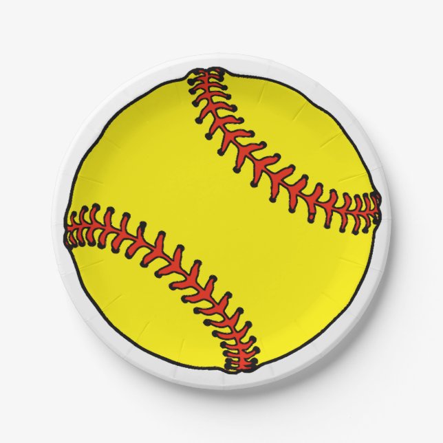 Pratos de papel para festa de softball (Frente)