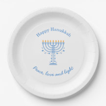 Pratos de papel para Hannukah - Feliz Hanukkah