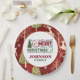 Pratos de Papel para Jantar de Natal