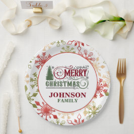 Pratos de Papel para Jantar de Natal