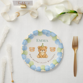 Pratos de Papel para Primeiro Aniversário do Urso