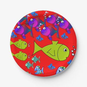 Pratos de papel Peixe